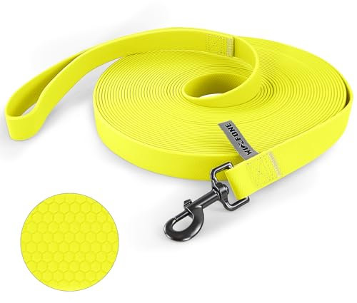 Wolfone Schleppleine für Hunde,6m Gelb wasserdichte Lange Rückruf Hundeleine mit Anti-Rutsch-Griff, Heavy Duty robuste Ausbildung Hundeleine für Outdoor-Aktivitäten