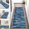 Teppich Läufer Lang Küche Flur Wohnraum Teppichläufer Rutschfest Waschbar Küchenläufer Teppichmatten Blau Rug Vintage 40X100CM Meterware Läufer Flurteppich Wohnzimmer Schlafzimmer Küchenteppich