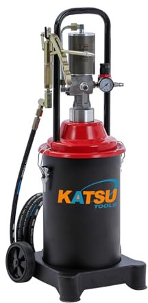 KATSU Tools Pompa Pneumatica per Grasso 12L Ingrassatore con Pompa Pneumatica Portatile Pistola per Grasso ad Aria con 12ft Tubo, 450 Bar, per Auto Camion Macchinari