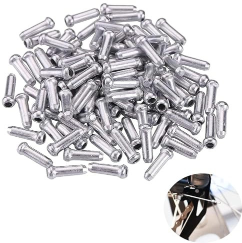 60 Stücke Silber Endhülsen, Fahrrad Endkappe Endhülse, Fahrrad Ersatzteil Zubehör, Endkappe Bremszug für Bremsseil Schaltseil