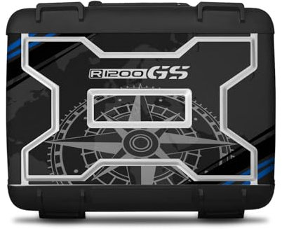 Az Graphishop Adesivi Valigie Per Modello Vario Compatibile con Bmw R 1200 GS 2006-2012 Protezione dai Graffi VV1-002-NWS (Lupin Blue, Superiore/Top Case)