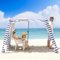 Beach Cabana – Parasol de plage de 1,8 m avec protection UV UPF 100+ et rideau d'ombrage – Tente imperméable – Pare-soleil portable, facile à installer, parfait pour la famille et les amis, bleu