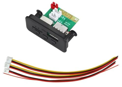 Huudngeje Actualización de Bluetooth 5.0 Radio de Coche Reproductor de MP3 5V 12V WMA Placa Decodificadora Módulo de Audio FM TF USB 3.5 mm AUX para Automóviles Negro