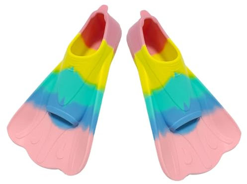 Dmuzsoih 1 Paar 24–26 Silikon-Schwimmflossen, Trainingsflossen, Set für Wasser-Fitness-Trainingsflossen, Tauch-Schwimmflossen, kurze Schwimmflossen, Kinderschwimmflossen, professionelle Schwimmflossen
