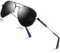 DADA-PRO Sonnenbrille Herren Polarisiert Pilotenbrille Damen Metallrahmen Retro Fliegerbrille UV400 Schutz Polarized Sunglasses Men Women (Schwarz)