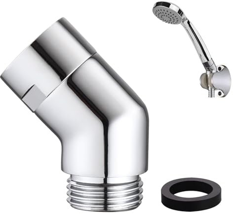 Shower Head Extension,Shower Hose Connector,135 Degree Shower Head Extension Arm,Spinable G1/2 Wall Mounted Pipe Elbow Shower Arm,for Bathroom Handheld Fixed Hoses Long Showerheads Bottom