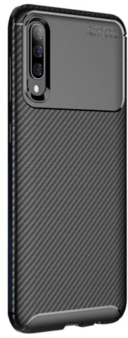 LBH Handyhülle Carbon Look für Samsung Galaxy A50 Schutzhülle Karbon Handy Case Slim Cover Bumper Schutz Hülle Kratzfest Stoßfest rutschfest FusionGuard Pro Schwarz