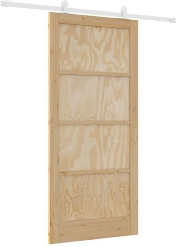 Porte Coulissante vidaXL avec Kit Quincaillerie 93x202 cm en Bois Massif de Pin