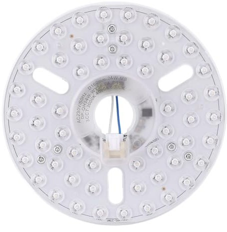 VELATEMOR Panel de Reemplazo del Módulo de Luz del Ventilador de Techo LED de 6.3 Pulgadas, 24W 3CCT 3000K 4000K 6000K Kit de Modernización del Ventilador de Techo LED de Techo Dimmable para (230V)
