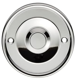 Kooples Hardware Round Bell Push Doorbell Button Compact Design for Front Door Gate Wall Wired Chime Systems (Polished Chrome)