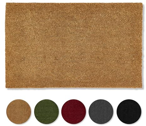 Rutschfeste Kokosmatte - 100% Kokos Fußmatte - Natur 60x100cm (Rechteckig) | Natürliche Kokosfaser Fussmatte für innen und überdachten Außenbereich - Türmatte Eingang robust - Kokostürmatte pflegeleicht