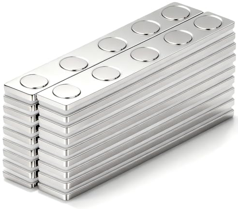 Aenienoe 18Stück Selbstklebend Magnete Neodym Magnete Extra Stark Rechteckige zum Kleben Flach Klebemagnete für Werkzeuge 68x10x2mm