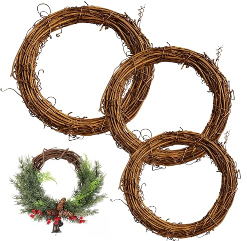 Kranz Rohling, Strohkranz Rohling, Weidenkranz, Türkranz Rohling, DREI Größen 10 cm 15 cm 20 cm, Strohrömer, Herbstkranz Haustür, Holzkranz