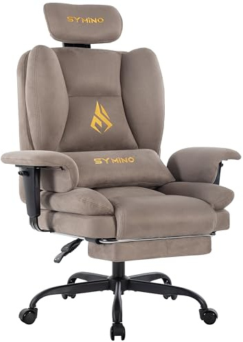 Symino Silla Gaming Ergonomica con Reposapiés - Silla Gamer de Oficina Reclinable 90-155° con Reposabrazos Ajustable -Adultos hasta 130kg