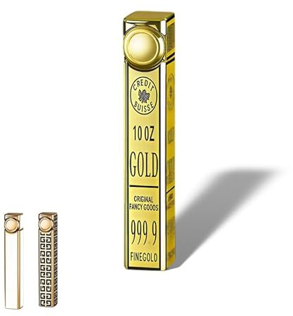 Feuerzeug Lighter Retro Vintage Metall - Personalisierbares Vintage Feuerzeug, Kerosene Lighter Fuel Geeignet, Premium Geschenk für Sohn Partner Männer (Gold)