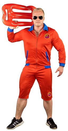 Foxxeo rotes Rettungsschwimmer Kostüm für Herren - Größe M bis XL - Bademeister Lifeguard Größe Fasching Karneval Größe M-XXL