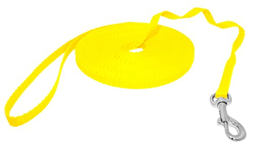 Hunde Design Mini Schleppleine Feldleine Ausbildungsleine Suchleine (50m, Gelb)