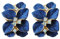 Navachi 18K vergoldete Omega-Ohrringe Az2121e, mit Kristall-Blumen aus blauen Emaille-Blättern