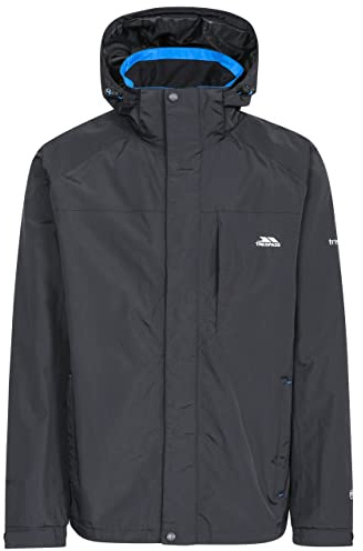 Trespass Herren Jacke Mit Einrollbarer Kapuze Edwards II, Black, XS, MAJKRAN10008_BLKXS