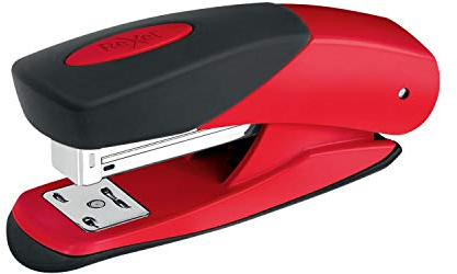 Rexel Choices Matador Heftgerät mit halben Streifen, Kapazität 25 Blatt, verwendet 24/6 und 26/6 Heftklammern, Metallkörper, rot, 2115688