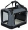 EUGAD Hundetransportbox faltbar 60x42x42cm für Hunde bis 12kg - Stabile Transportbox für Auto & Reise, Atmungsaktive Hundebox mit Tragegriff + Decke, Robuste Faltbare Box aus Metallrahmen, Grau