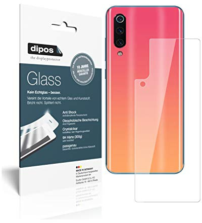 dipos I 2X Displayschutz klar kompatibel mit Xiaomi Mi 9 SE Rückseite Schutzfolie 9H Anti-Shock