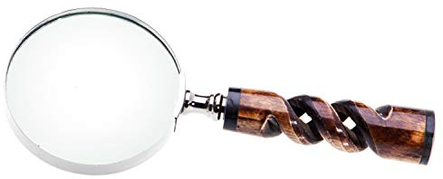 Antik 2000 Lupe Leselupe Vergrößerungsglas Lesehilfe mit Spiral Griff