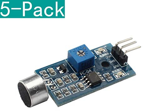 Youmile 5er-Pack-Mikrofon-Sensor-Erkennungsmodul mit hoher Empfindlichkeit für Arduino AVR PIC