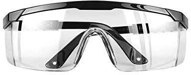 Letuwj Lunettes de sécurité anti-buée et anti-UV avec branches réglables - Noir - taille unique