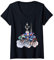 Femme Tour à vélo J'adore faire du vélo à Paris avec la tour T-Shirt avec Col en V