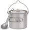Lixada Utensilios Cocina Camping Tarro de Titanio Ligero 750/900/1100 ml con Cuchara Plegable para Camping al Aire Libre, Senderismo, Picnic, Senderismo (1000ml)