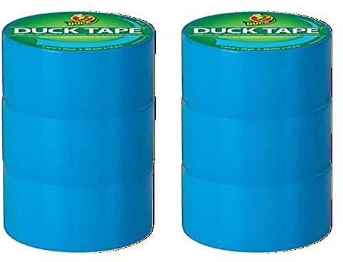 Duck Tape Gewebe-Klebeband, einfarbig, Blau (Electric Blue), 48 mm x 18,2 m, 6 Stück
