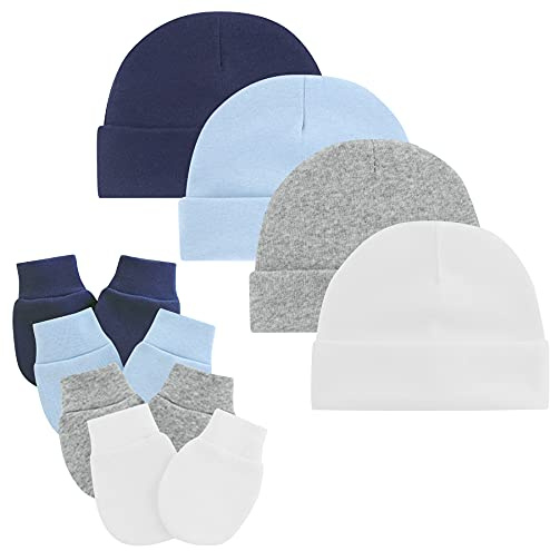 Zando Anti-Scratch Baby Hats Mittens Warm Newborn Infant Boys Girls 0-6M