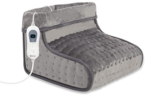 Todeco Fußwärmer, Fusswärmer, Elektrische fusswärmer | mit 3 Heizstufen | Gefühl temperatur 37-43 ℃ | 100W Heizung | 90 min Überhitzungsschutz | Wärmeschuh geeignet bis Schuhgröße 46 | Grau
