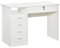HOMCOM Computertisch Schreibtisch mit 5 Schubladen und Regal Bürotisch mit Schloss großer Arbeitsfläche Weiß 110 x 50 x 76 cm