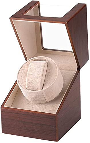 DRAIGERWAY Watch Winders Remontoir à Montres Ecrins pour Montres Automatique Boîte de Remontoir Automatique Tourne Montre en Bois Silencieux pour 1 Montre (Farbton des Holzkorns-DGW)