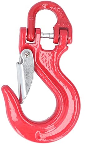 Gancio per Fune per Verricello Gancio per Forcella di Traino Carico Massimo: 2T, con Chiusura di Sicurezza per Il Sollevamento e Fuoristrada(Rosso)