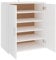 vidaXL Modern Shoe Cabinet - Engineered Wood Shoe Storage Organiser with 5 Shelves and 2 Doors - White 60x35x70 cm
