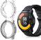 ToVioc Funda Compatible con Xiaomi Watch S1 Active Protectora, [2 Piezas] [Flexible TPU] [Anti-Rasguños] Cáscara Protectora para Xiaomi Watch S1 Active - Negro & Transparente