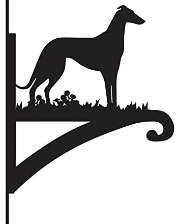 Black Country Metal Works Greyhound Dog Iron Hanging Basket Bracket