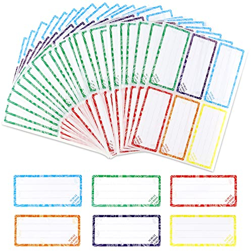 Etiketten Selbstklebend Namensaufkleber 150x Kinder Schule Buchetiketten Klebeetiketten zum Beschriften Namensschild Aufkleber Haftetiketten Schuletiketten Bunt für Bücher Hefte Boxen (Schoolydoo)