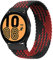 Bracelet de Sport Compatible pour Samsung Galaxy Watch 5 Pro/5/4/4 Classic/3/Active 2/Active, Bracelet en Tissu Nylon 20 mm pour Amazfit BIP/GTR 42 mm/GTS/2/2e/3, noir rouge, 20mm-M