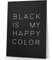 Papierschmiede® Typografie Poster, 40x50 cm, Wanddeko Wohnzimmer, Schlafzimmer, Küche, schwarz-weiß Bild mit Spruch OHNE Rahmen, Happy Color Black