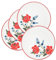 Lashuma Lot de 4 assiettes en céramique multicolores Motif coquelicot Grand plat rond Ø 25 cm