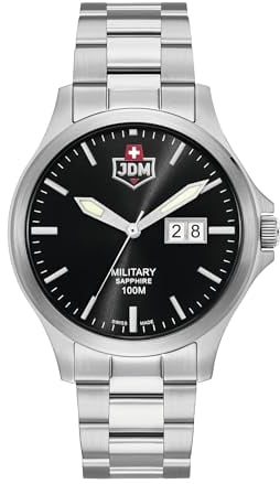 JDM Military Herren Herren Armbanduhr Edelstahl 24cm Edelstahl weiß Quarzwerk Saphirglas 448000040