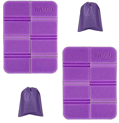 HIUOUIH Tappetino Pieghevole Outdoor 2 pezzi Cuscini Pieghevoli per Stadio Impermeabile Portatile Campeggio XPE Cuscino Sedile in Schiuma Esterni per Giardino Portatile Caccia, Viola