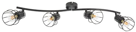 LED Universum - moderne Deckenleuchte oder Wandlampe KAFES in Retro Gitteroptik, E14 Fassung, Metall, Draht, Wohnzimmer Schlafzimmer Flur (4-flammig)
