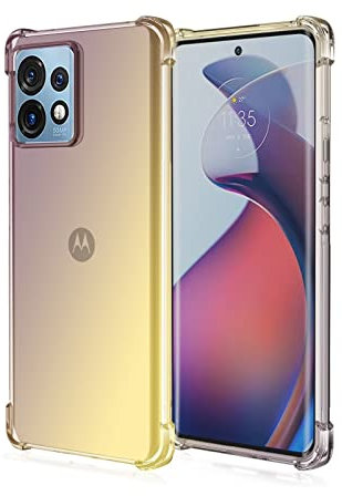 Topme Coque pour Motorola Moto ThinkPhone/Lenovo ThinkPhone (6.6 inches), Étui de Téléphone Portable en Silicone TPU Souple avec Dégradé de Couleur Transparent - Or Noir