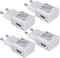 4-Pack USB Ladegerät Stecker, Schnellladegerät Netzteil Adapter Kompatibel mit Samsung S21 S20 S10 S6 S7 S8 S9 Edge/Plus/Active, A13, A20e, Z Flip3, Z Fold2 5G, Note 5 8, Handy Schnellladung