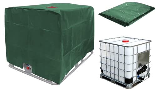 IBC Tank Abdeckung, Abdeckplane für Wassertank 1000L, IBC Container Cover, Abdeckplane Schutzhülle Schutzhaube Schutzplane Geeignet für IBC-Tank Behälter Container Regenwassertank (Grün)